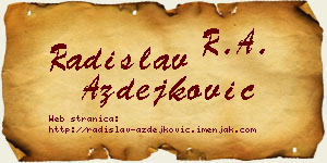 Radislav Azdejković vizit kartica